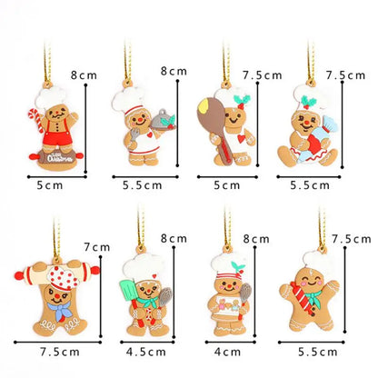 Gingerbread Man Ornaments Xmas Tree Hanging Pendant Christmas Decorations for Home New Year Gift l