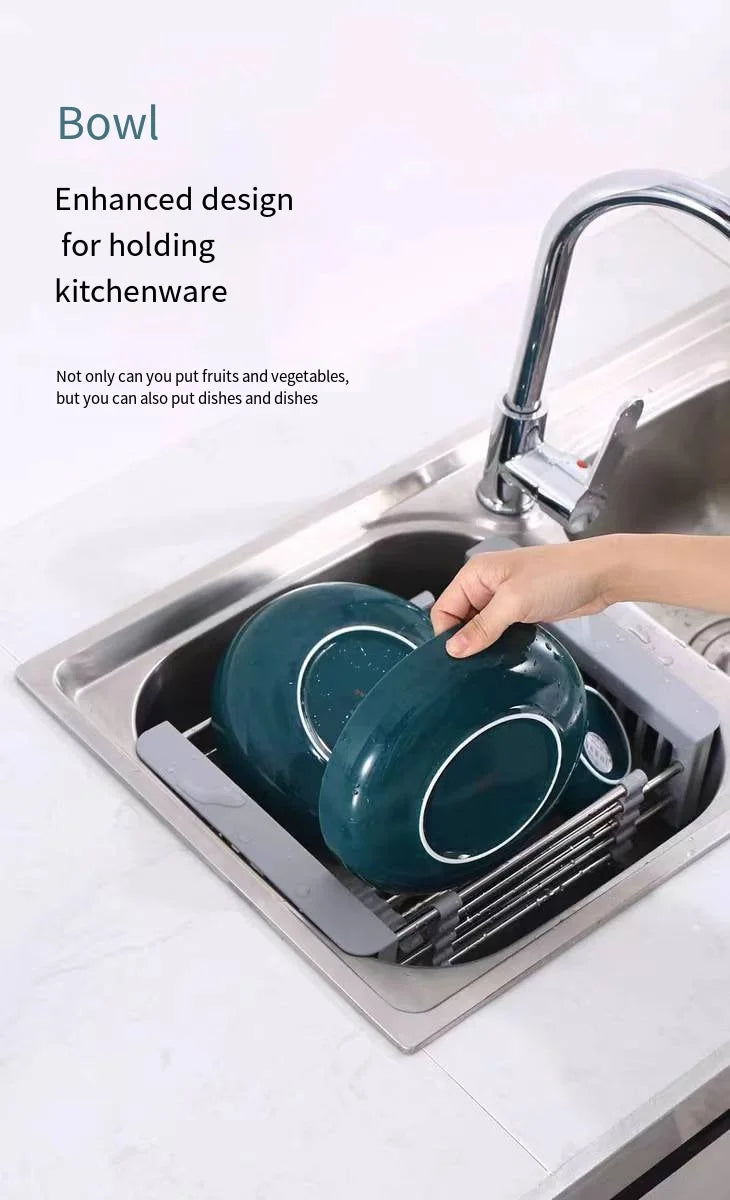 Kitchen Sink Drain Rack Dish Drain Rack Kitchen Basket Folding Drain Rack Stainless Steel Kitchen Sink Kitchen Washing Dishes