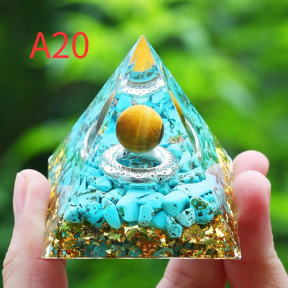 Crystals Stone Orgone Pyramid Energy Generator Natural Amethyst Peridot Reiki Chakra Meditation Tool Room Decor Christmas Gifts