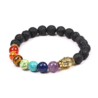 7 Chakra Reiki Healing Stone Bracelet For Women Men Yoga Meditation Jewelry Handmade Woven Natural Crystal Beads Bracelet Bangle