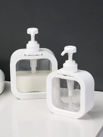 A large-capacity soap dispenser bottle, transparent visible plastic press bottle, suitable for travel, kitchen, bathroom