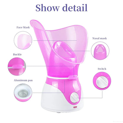 Multi-function Facial Steamer Humidifier Sprayer Moisturizing  Beauty SkinCare Deep Cleanse SPA Nano Ionic Hot Mist Face Steamer