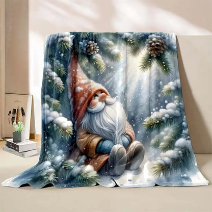 6 Sizes Gnome Christmas Printed Blanket Warm Soft and Comfortable Home Travel Blanket Sofa Bedding Cover Blanket Holiday Gifts