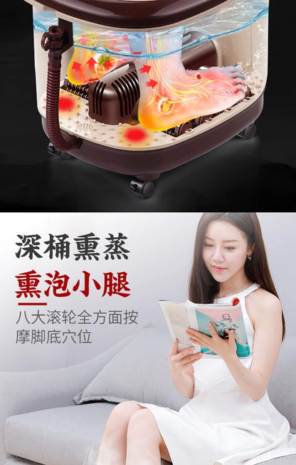 Luxurious Heated Foot Bath Constant Temperature Bubble Spa feet Comfort Device-Automatic Roller Massage