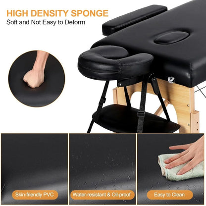 Portable eyelash bed massage table, used for eyelash extension, beauty, tattoo stand, and hydrotherapy with adjustable height