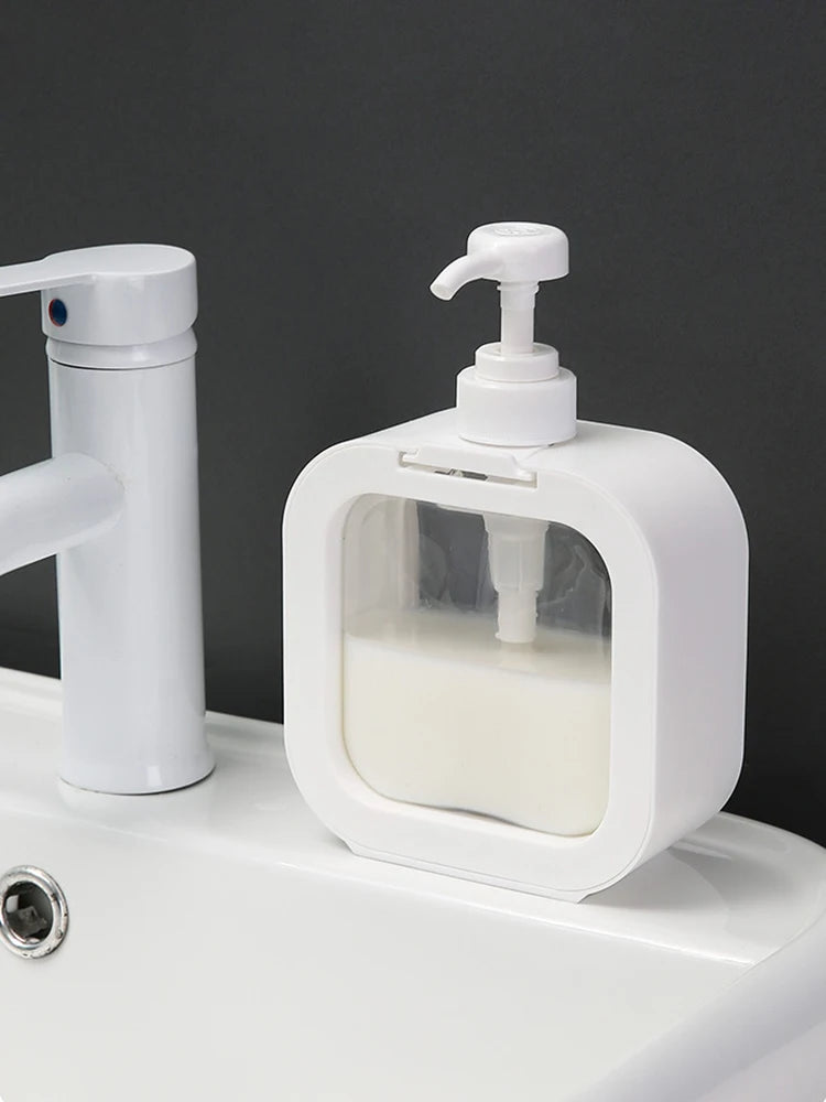 A large-capacity soap dispenser bottle, transparent visible plastic press bottle, suitable for travel, kitchen, bathroom