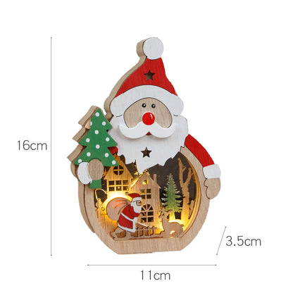 LED Lighted Santa Claus Shape Wooden Christmas Decorations for Home Hotel Window LED Christmas Decorations Lighting