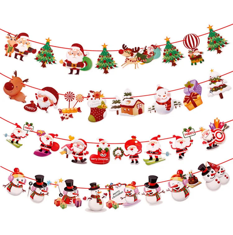 Christmas Banner Garland Merry Christmas Decorations for Home Christmas Ornaments.