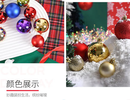 24/pcs 8CM Christmas Ball Ornaments Set Painted Plastics Christmas Tree Pendant Decoration Christmas Decoration Accessories