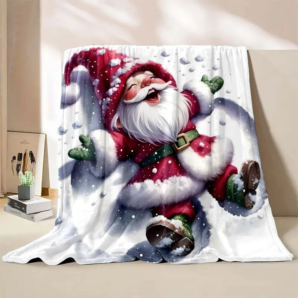 6 Sizes Gnome Christmas Printed Blanket Warm Soft and Comfortable Home Travel Blanket Sofa Bedding Cover Blanket Holiday Gifts