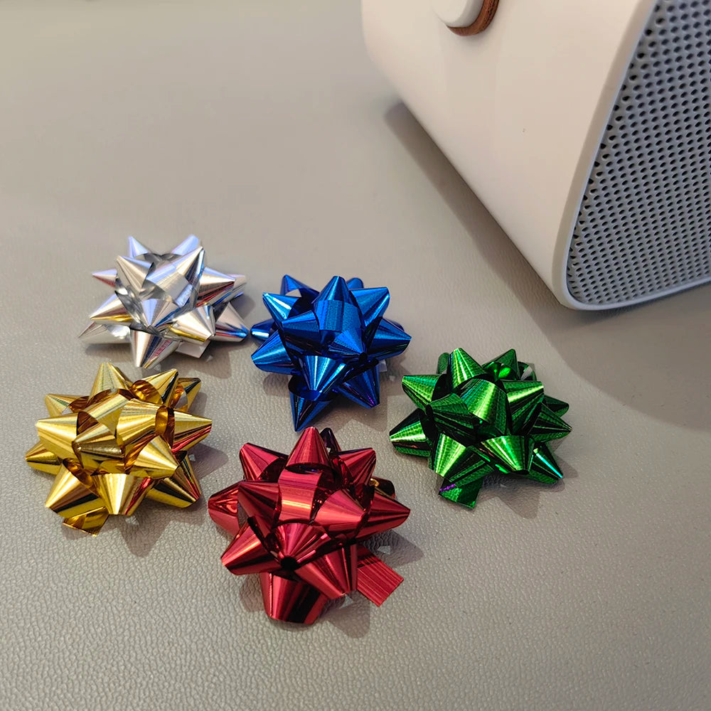 Small Star Bows for Present Wrapping Multi Colors Christmas Ribbon Bows for Parties Birthdays Wedding Holidays (50PCS)