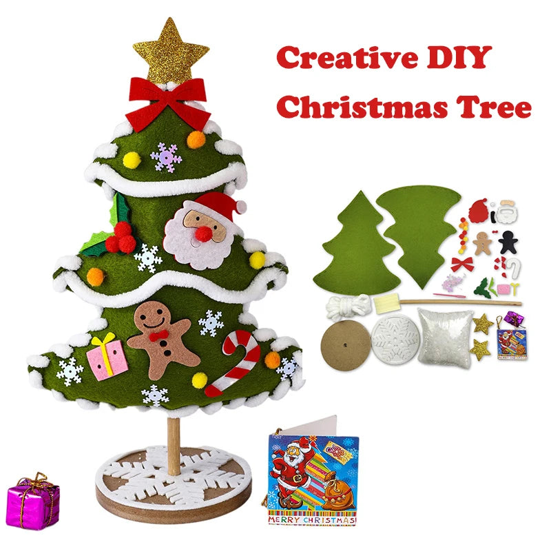 Christmas Tree Crafts Kits for Children Christmas Decoration Handmade Toys Puzzle Craft Kit Children Toys Christmas Gifts