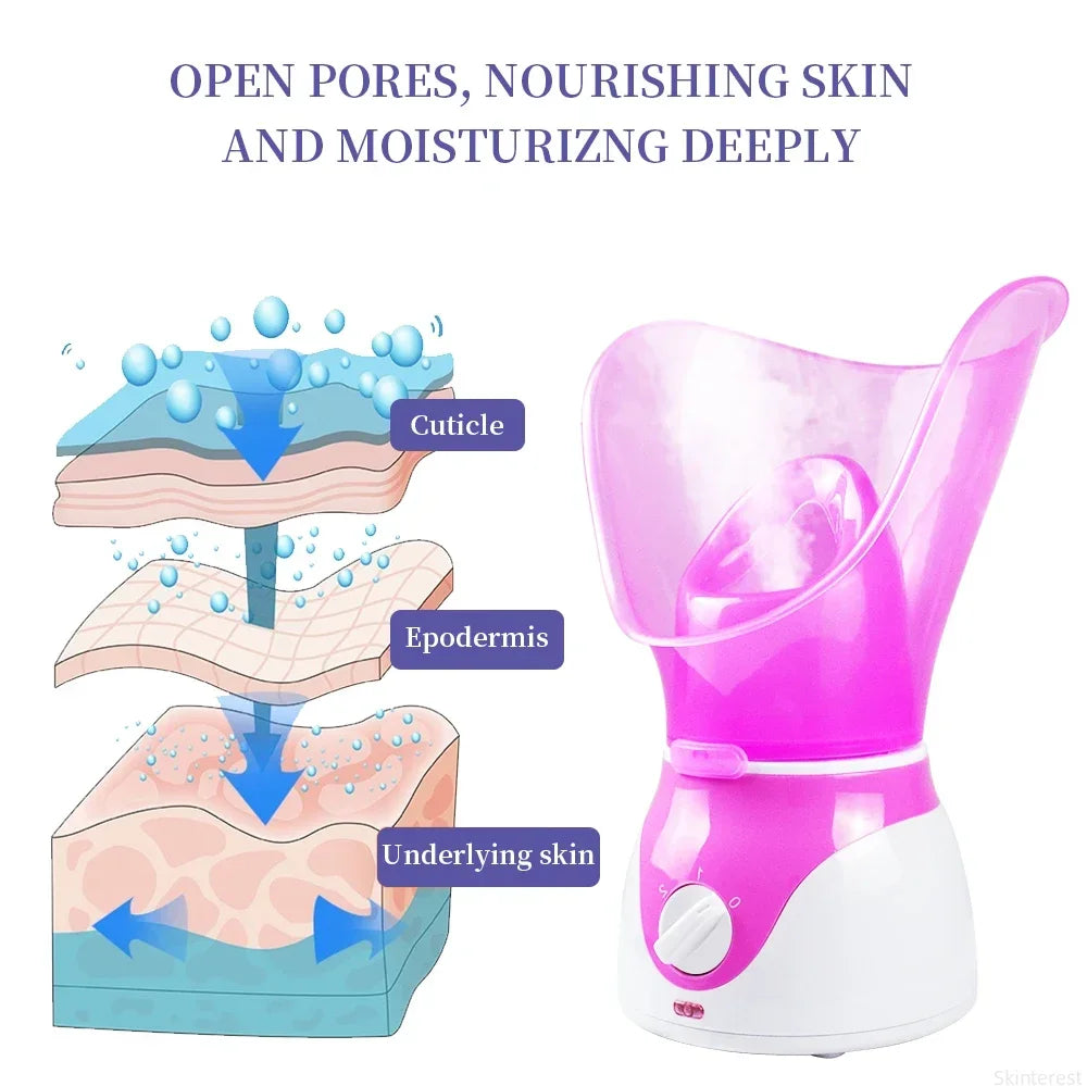 Multi-function Facial Steamer Humidifier Sprayer Moisturizing  Beauty SkinCare Deep Cleanse SPA Nano Ionic Hot Mist Face Steamer