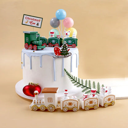 Plastic Christmas Train Christmas Decorations for Home Xmas, Noel Gifts Christmas Ornament New Year