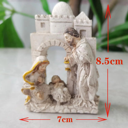 Nativity Scene Figurine Christmas Figure Tabletop Display Decorative Holy Family