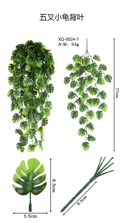 90cm Persian fern Leaves Vines Home Room Decor Hanging Artificial Plant Plastic Leaf Grass Wedding Party Wall Balcony Decoration