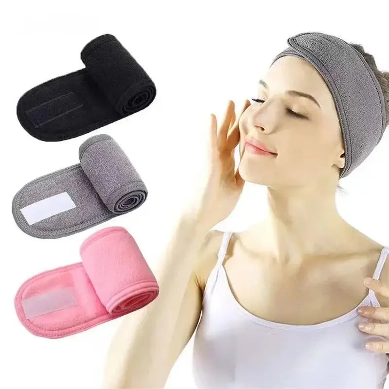 Soft Toweling Hair Accessories Girls Headbands for Face Washing Bath Makeup Hair Band for Women Adjustable SPA Facial Headband