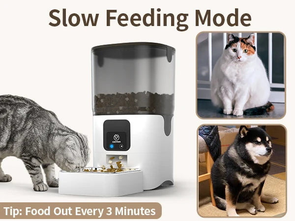 Smart Automatic Cat Feeders Wi-Fi Pet Feeder with APP Control for Remote Feeding Detachable for Easy Clean Cat Food