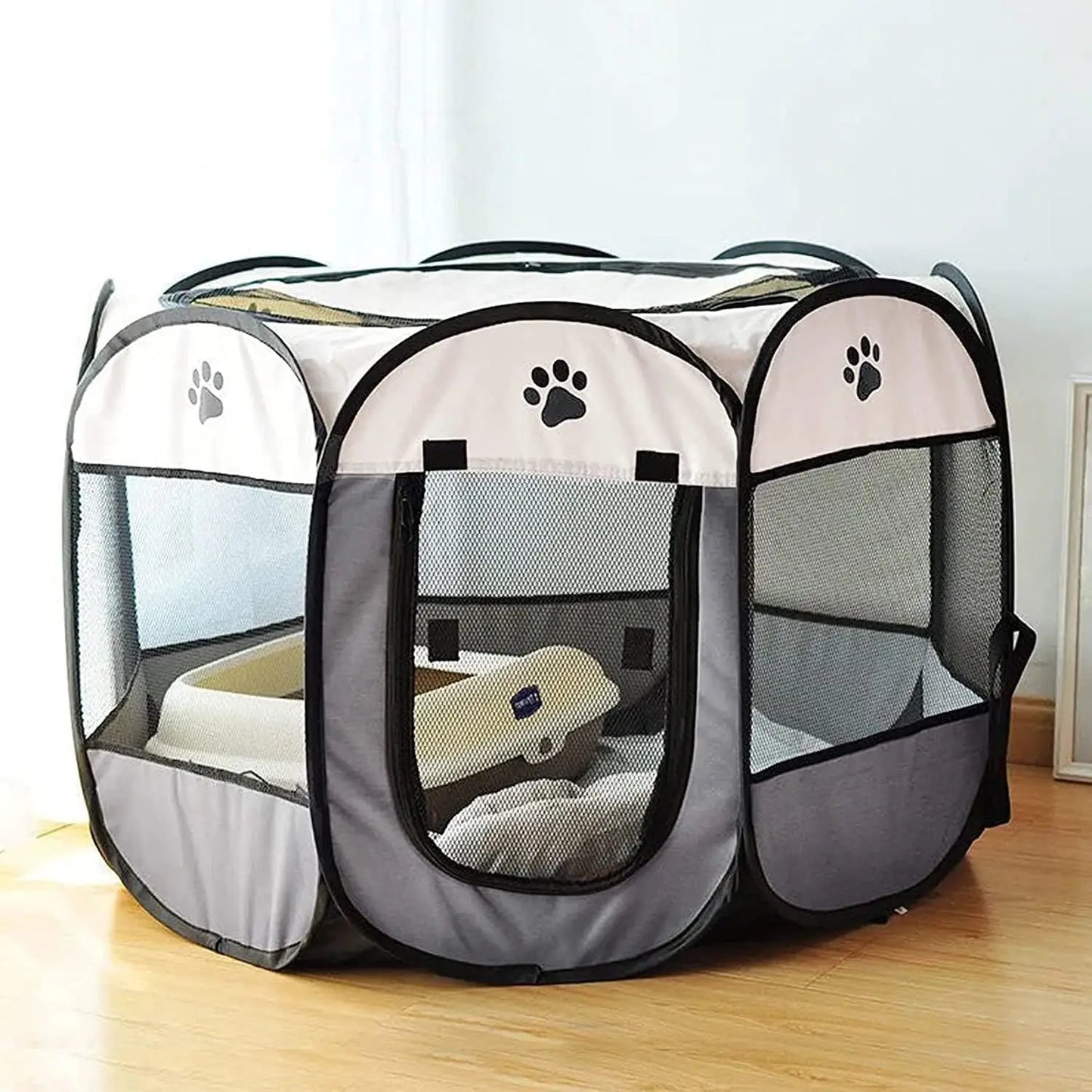 Foldable Cat Cage Fence Dog House Portable Folding Travel Pet Tent Outdoor Travel Camping Dog Crate Easy Operation Dog Cage