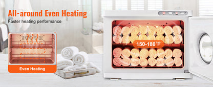 VEVOR Hot Towel Warmer 8/23L Large Capacity with See Through Window 2-in-1 Quick All-round Heating for Facials SPA Massage Salon